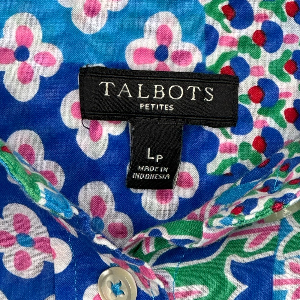 Talbots Tulip Patchwork Blouse Button‎ Down Retro… - image 6